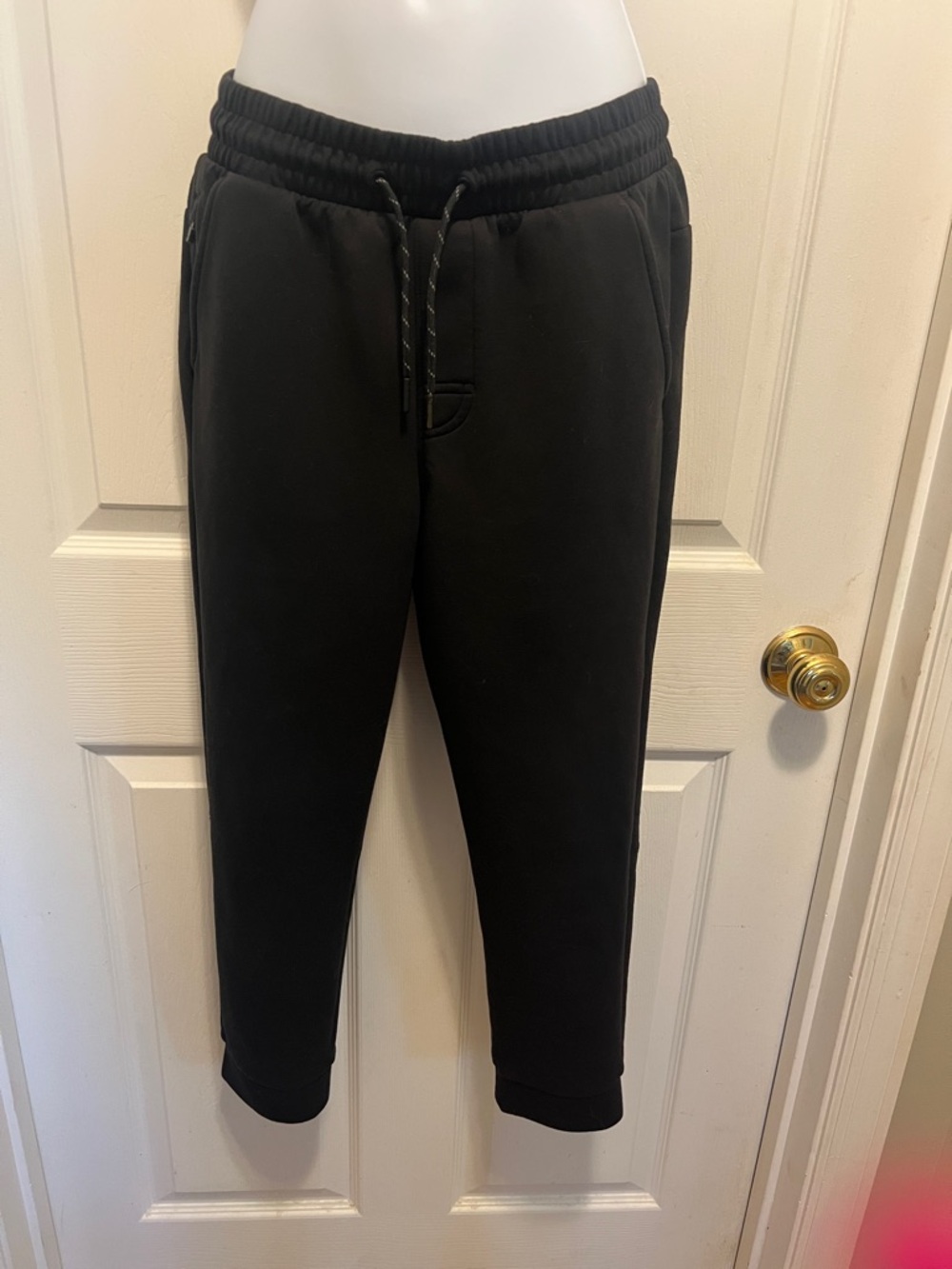 Kids Black Jogger Sweatpants with Drawstring Waist